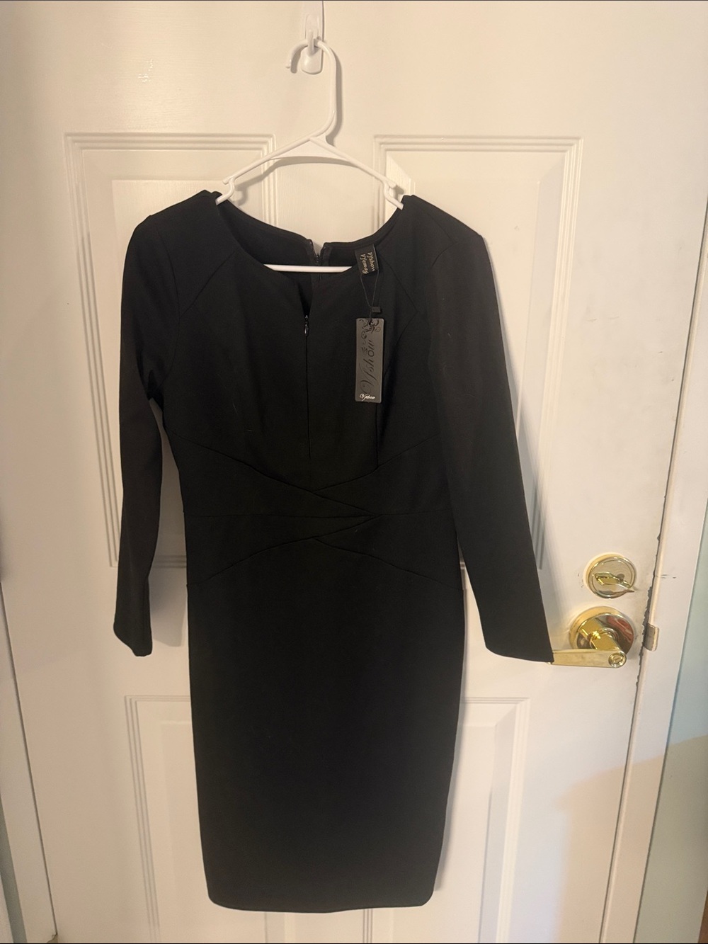 Classic Black Long-Sleeve Sheath Dress by Lulus